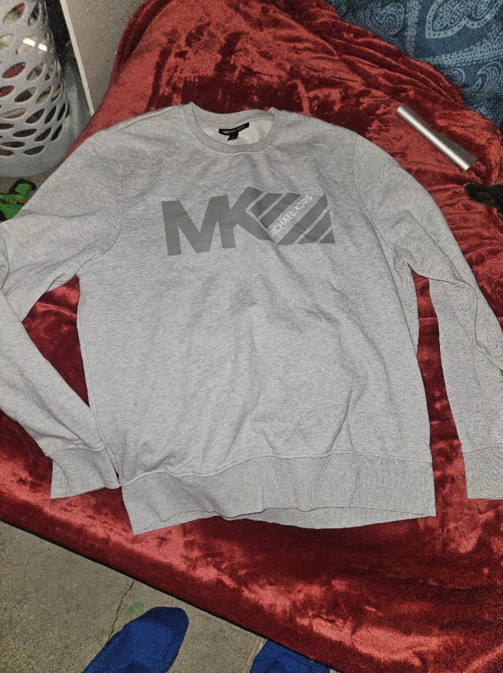 Michael Kors Heather Gray MK Logo Crewneck Sweatshirt